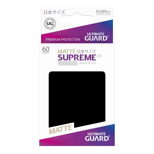 Ultimate Guard - Supreme UX Sleeves - Japanese Size Matte (60) Black - Jokers Lair