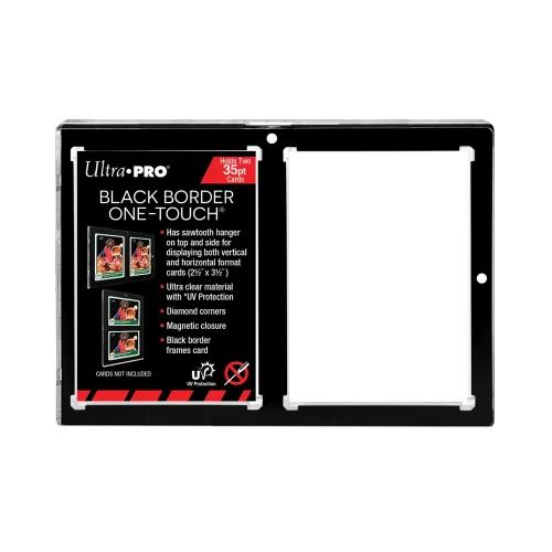 Ultra Pro - 2-Card Black Border ONE-TOUCH Magnetic Holder - 35PT - Jokers Lair