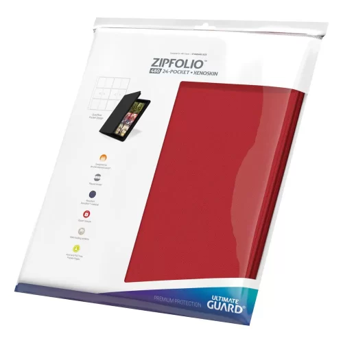 Ultimate Guard – Zipfolio 480 – 24-Pocket XenoSkin (Quadrow) Red - Jokers Lair
