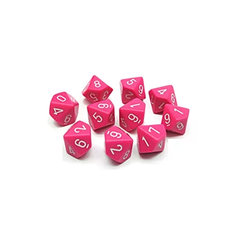 Chessex - Dadi 10 Facce - Opaque Polyedral Ten d10 Sets - Red-White - Jokers Lair