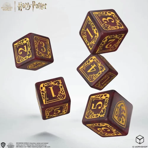 Q-Workshop - Set 5 Dadi & Pouch - Harry Potter Gryffindor (Red) - Jokers Lair