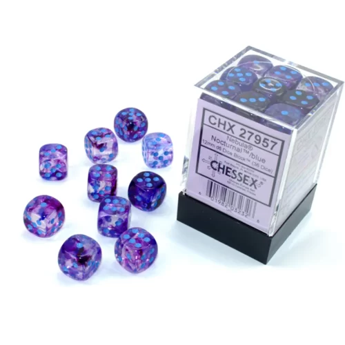 Chessex - Dadi 6 Facce - Set 36 Dadi Nebula - Nocturnal-Blue Luminary