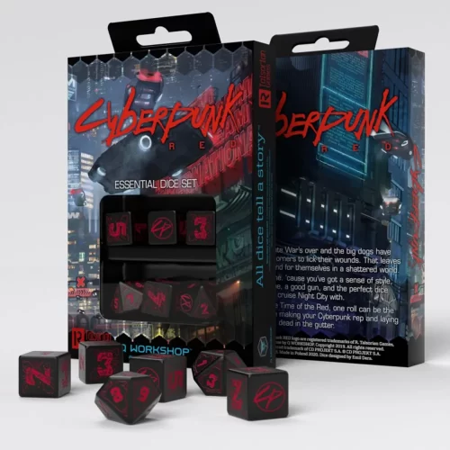Q-Workshop - Set 6 Dadi - Cyberpunk Red Night City Essential - Jokers Lair 2